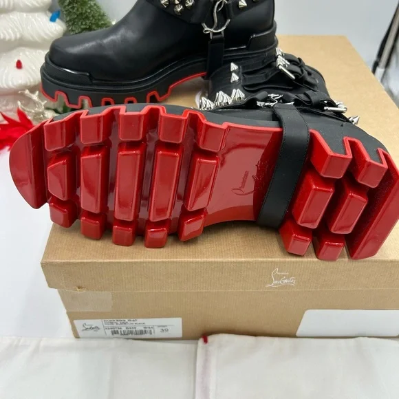 Christian Louboutin women's Dune bike spike Moto boots size 39 made in Italy - Picture 11 of 13